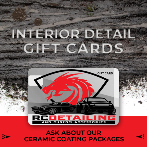 A gift card for interior detailing service from RC Detailing.